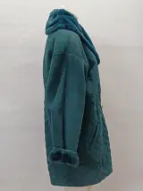 Luxe Italiaanse vintage Shearling mantel van Rufus - Teal – foto 2 – kavel bij De Kringwinkel, Gent