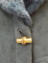 Luxe Italiaanse vintage Shearling mantel van Rufus - Teal – foto 5 – kavel bij De Kringwinkel, Gent