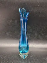 Vintage vaas in Murano-stijl met blauwe Sommerso kern – foto 3 – kavel bij De Kringwinkel, Gent