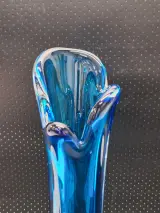 Vintage vaas in Murano-stijl met blauwe Sommerso kern – foto 8 – kavel bij De Kringwinkel, Gent