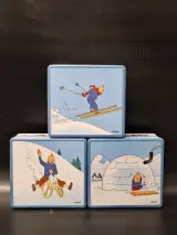 Verzameling van 12 Kuifje blikken en verzamelboxen van Delacre en Lotus - begin jaren 2000 – foto 2 – kavel bij De Kringwinkel, Gent