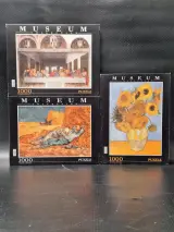 Drie kunstpuzzels van Clementoni Museum Collection - Leonardo Da Vinci en Vincent Van Gogh – foto 2 – kavel bij De Kringwinkel, Gent