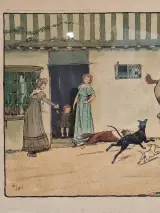 Good Morning, Mrs. Flanagan en Good Morning, Squire Brown - set van twee kleurrijke prenten - Cecil Aldin – foto 7 – kavel bij De Kringwinkel, Gent