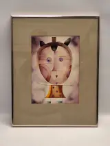 Geometrische figuur - originele aquarel, gesigneerd en gedateerd 1984 - Milan Lapka – kavel bij De Kringwinkel, Gent