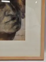 Expressief vrouwenportret gesigneerd en gedateerd 1944 - Carmen Dionyse – foto 6 – kavel bij De Kringwinkel, Gent