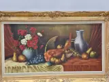 Klassiek pronkstilleven met fazant, bloemen en fruit - olieverf op doek - M.S. Dufour – foto 2 – kavel bij De Kringwinkel, Gent