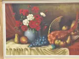 Klassiek pronkstilleven met fazant, bloemen en fruit - olieverf op doek - M.S. Dufour – foto 4 – kavel bij De Kringwinkel, Gent