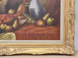 Klassiek pronkstilleven met fazant, bloemen en fruit - olieverf op doek - M.S. Dufour – foto 6 – kavel bij De Kringwinkel, Gent