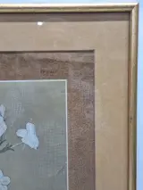Aziatisch vogel- en bloemenschilderij - Kwartels tussen bloesems en bamboe – foto 7 – kavel bij De Kringwinkel, Gent