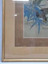 Aziatisch vogel- en bloemenschilderij - Kwartels tussen bloesems en bamboe – foto 8 – kavel bij De Kringwinkel, Gent