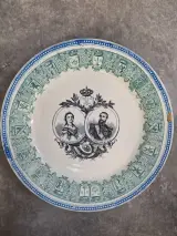 Set van 3 Antieke Herdenkingsborden Boch Frères Keramis - Koning Leopold II & Koningin Marie Henriette (19e Eeuw) – foto 6 – kavel bij De Kringwinkel, Gent