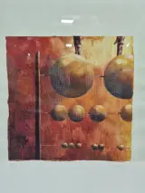 Abstracte compositie met zwevende bollen - Kleurenlithografie 27/50 E.A. - Örjan Wikström – foto 2 – kavel bij De Kringwinkel, Gent