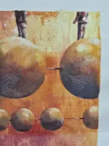 Abstracte compositie met zwevende bollen - Kleurenlithografie 27/50 E.A. - Örjan Wikström – foto 3 – kavel bij De Kringwinkel, Gent