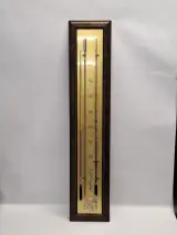 Vintage wandbarometer met thermometer in decoratieve houten lijst – kavel bij De Kringwinkel, Gent
