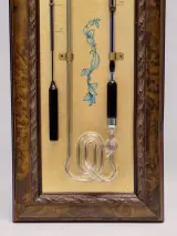 Vintage wandbarometer met thermometer in decoratieve houten lijst – foto 2 – kavel bij De Kringwinkel, Gent