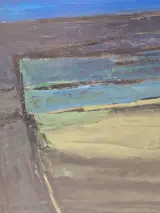 Geabstraheerd landschap met velden (1969) - B. Van De Velde – foto 5 – kavel bij De Kringwinkel, Gent