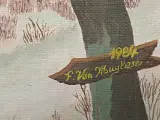 Schilderij sneeuwlandschap - F. Van Muylem – foto 4 – kavel bij De Kringwinkel, Herzele
