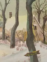 Schilderij sneeuwlandschap - F. Van Muylem – foto 6 – kavel bij De Kringwinkel, Herzele