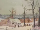 Schilderij sneeuwlandschap - F. Van Muylem – foto 7 – kavel bij De Kringwinkel, Herzele