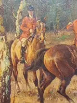 Schilderij jachttafereel - H. Altermann – foto 4 – kavel bij De Kringwinkel, Herzele
