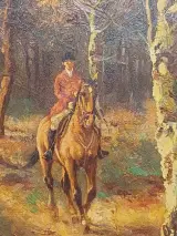 Schilderij jachttafereel - H. Altermann – foto 5 – kavel bij De Kringwinkel, Herzele