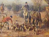 Schilderij jachttafereel - H. Altermann – foto 10 – kavel bij De Kringwinkel, Herzele
