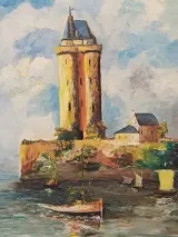Authentiek olieverfschilderij "Tour Solidor" – foto 4 – kavel bij De Kringwinkel, Herzele