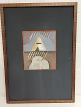 Abstract en surrealistisch kunstwerk 'Klein fossiel' door L. Boel – foto 2 – kavel bij De Kringwinkel, Liedekerke