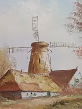 Schilderij windmolen - Gaston Quidousse – foto 3 – kavel bij De Kringwinkel, Herzele