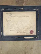 Antiek religieus devotieprentje – Heilig Aangezicht van Christus – met pauselijk/canoniek certificaat, 1886 – foto 3 – kavel bij De Kringwinkel, Sint-Niklaas