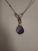 Swarovski ketting met blauwe steen en certificaat – foto 7 – kavel bij De Kringwinkel, Ronse