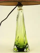 Val Saint Lambert lamp in groen kristalglas – foto 3 – kavel bij De Kringwinkel, Antwerpen