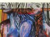 Erotisch portret van twee knielende dames acryl op canvas gesigneerd HUB – foto 3 – kavel bij De Kringwinkel, Antwerpen