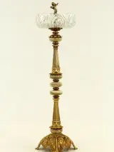 Elegante Staande Vloerasbak ,Kristal ,Onyx & Putto – foto 2 – kavel bij De Kringwinkel, Antwerpen
