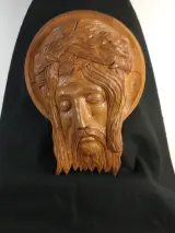 Houten wanddecoratie Jezus met doornenkroon – foto 2 – kavel bij De Kringwinkel, Turnhout