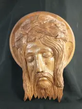 Houten wanddecoratie Jezus met doornenkroon – foto 3 – kavel bij De Kringwinkel, Turnhout