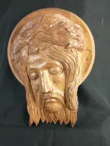 Houten wanddecoratie Jezus met doornenkroon – foto 7 – kavel bij De Kringwinkel, Turnhout