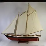 Groot houten scheepsmodel van klassieke zeilschoener, 120 cm – kavel bij De Kringwinkel, Turnhout