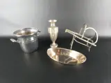 Vintage verzilverde decoratieve woon- en tafelartikelen (4 stuks) – kavel bij De Kringwinkel, Heverlee