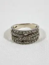 925 Zilveren Ring met Steentjes – kavel bij De Kringwinkel, Dilsen