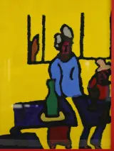 Ivan Vander Vliet - “Mensen aan de tafel” - gouache, vroeg werk 2005/2006 – foto 2 – kavel bij De Kringwinkel, Antwerpen