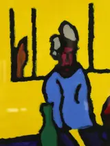Ivan Vander Vliet - “Mensen aan de tafel” - gouache, vroeg werk 2005/2006 – foto 4 – kavel bij De Kringwinkel, Antwerpen