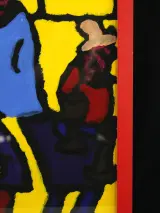 Ivan Vander Vliet - “Mensen aan de tafel” - gouache, vroeg werk 2005/2006 – foto 5 – kavel bij De Kringwinkel, Antwerpen