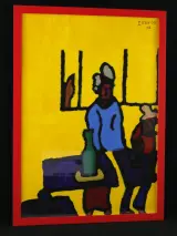 Ivan Vander Vliet - “Mensen aan de tafel” - gouache, vroeg werk 2005/2006 – foto 6 – kavel bij De Kringwinkel, Antwerpen