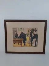 Grote Vintage Humoristische Prent door Jean Droit – Gekaderd tussen Dubbel Glas (70x57 cm) – kavel bij De Kringwinkel, Waardamme