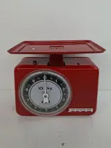 Vintage Stube Keukenweegschaal – Felrood – W.-Germany (Tot 10 kg) – kavel bij De Kringwinkel, Waardamme