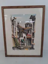 Originele aquarel en inkttekening van de Franse kunstenaar Paco Valdimir – kavel bij De Kringwinkel, Waardamme