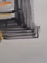 Originele aquarel en inkttekening van de Franse kunstenaar Paco Valdimir – foto 3 – kavel bij De Kringwinkel, Waardamme