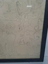Uniek en historisch: Originele Satirische Prent "Bijeenkomst van 27-10-49" – Gekaderde Spotprent! – foto 4 – kavel bij De Kringwinkel, Waardamme