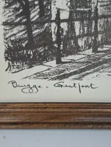 Sfeervol Brugs Stadsgezicht: "Gentpoort te Brugge" – Grafische Prent naar Albert Geudens (1869–1949) – foto 2 – kavel bij De Kringwinkel, Waardamme